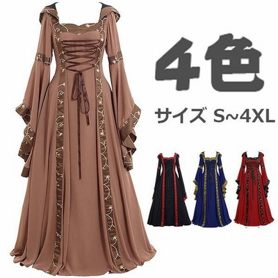 ワンピース ステージ衣装 長袖 ドレス レトロ調 廷 ヨーロッパ中世 舞台 ロング丈 4色 ビッグサイズ プリーツスカート 演劇 コスプレ衣装 撮影用 大人 演奏会 通販 Lineポイント最大get Lineショッピング
