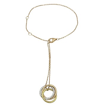 Cartier 卡地亞 18K 三色三金 鑽石 Trinity 墜飾 手鍊 B6059017 【二手名牌BRAND OFF】