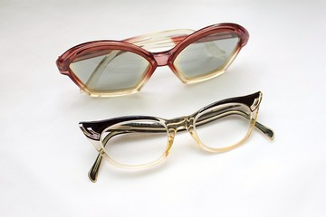 FOAK古著 70s貓眼和貝殼型古董眼鏡