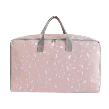 E.City 棉麻文青風大容量衣物棉被萬用收納袋  57x38x28cm  防水薄膜  隨機出貨  3個