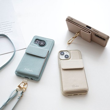 多型號相容於智慧型手機外殼，彩色後殼[帶鏡子，垂直開口，磁性，卡片盒，名稱雕刻]智慧型手機肩帶，暗色，包含零件 JE13U