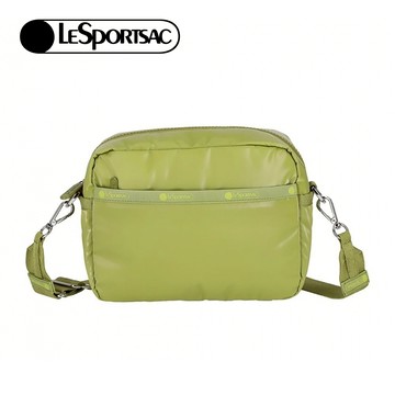 Lesportsac Deluxe Crossbody 拉鍊斜背包/ 亮面橄欖綠