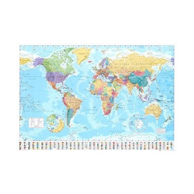 Gb Eye 世界地図 国旗図解 プッシュピン付き トラベルマップ Unframed 36x24 通販 Lineポイント最大get Lineショッピング