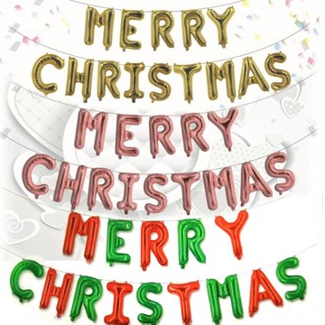 [Hare.D] 16吋聖誕快樂英文字母氣球 佈置 聖誕節 歡樂驚喜 DIY樂趣