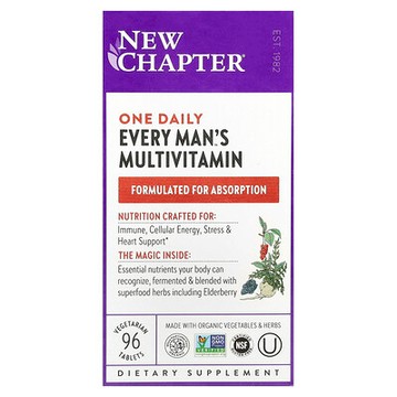 New Chapter, Every Man 男性每日一片全食物素食多維生素，96 片素食片