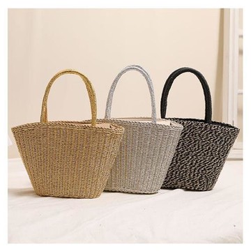 【米蘭精品】現貨+預購 女草編包手提包渡假單肩側背包大容量藤編織包包-時尚手提鏤空3色74ly18