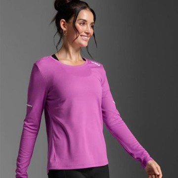 【2XU】Aero Long Sleeve 女士 暢跑吸濕快乾機能長袖上衣 | 紫羅蘭