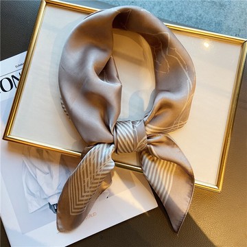 條紋幾何小方巾女絲巾百搭文藝職業圍巾發帶頭巾裝飾領巾素描