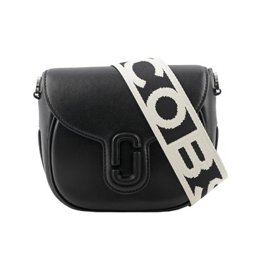 MARC JACOBS THE MESSENGER 小款翻蓋馬鞍斜背包(黑色)