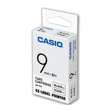 CASIO 卡西歐 XR-9X1 9mm 透明底黑字 標誌帶/標籤帶
