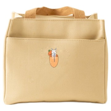 YCCT 手提便當餐盒袋 兔子  卡其色  1個  23 x 14 x 20cm