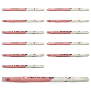 UNIPOINT 優點 734TE 可擦拭雙頭螢光筆  粉紅色  12支