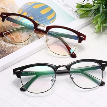 眼鏡框半框眼鏡鏡架-文藝復古中性時尚男女平光眼鏡8色73oe1【獨家進口】【米蘭精品】