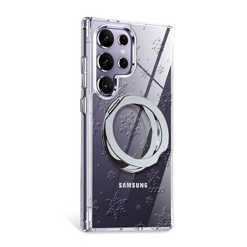 SamsungS25/S24/A56/Flip7浮雕感軍規360旋轉磁吸立架手機殼-映雪