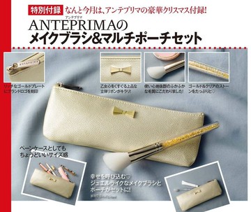 刷具&刷包 華麗感的日本雜誌附錄 金箔亮粉刷具和拉鍊收納包 化妝包 長款置物包 rbs11