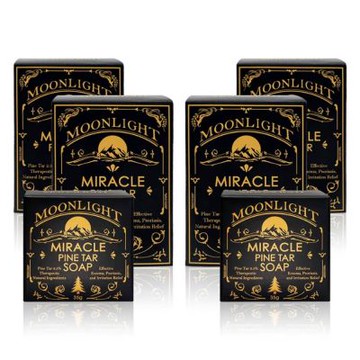 【Moonlight 莯光】 松焦油奇蹟護膚皂 大小朋友組(4大2小)