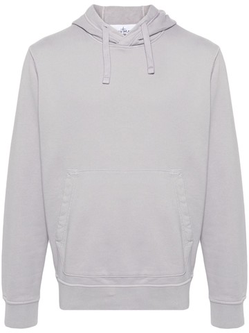 Stone Island - jersey cotton hoodie - men - Cotton - XL - Grey