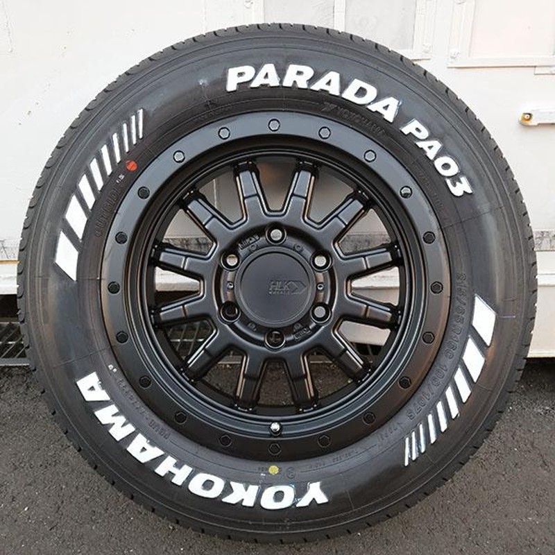 ハイエース 200系 ホイール タイヤ 4本セット 車検対応 ホワイトレター ヨコハマ パラダ PA03 215/65R16 ロックフォース  マットブラック | LINEショッピング