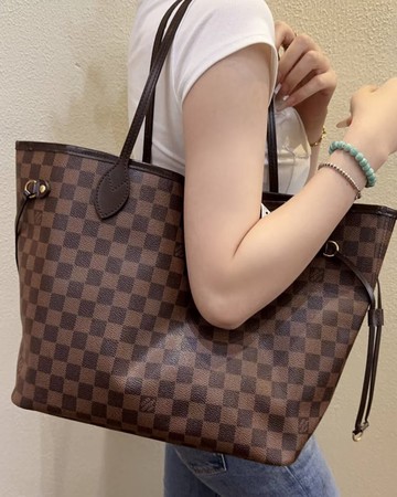 Louis Vuitton Damier Neverfull MM 低調棋盤格托特包 通勤大容