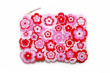 立體花花手提袋側背包