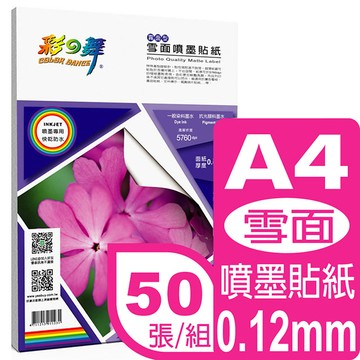 彩之舞 130g A4 雪面噴墨貼紙*2包