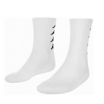 KAPPA 時尚經典LOGO 休閒運動中筒襪 白 3雙組 3036CP0901008
