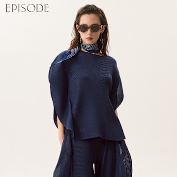 EPISODE - 飄逸寬鬆彈力皺褶短袖上衣E52301