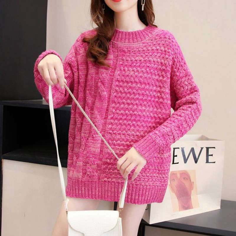 ニットセーター レディース セーター ロングセーター トップス ニット インナーセーター 秋冬 長袖 柔らかい 無地 切り替え ケーブル編み シンプル 通販 Lineポイント最大0 5 Get Lineショッピング