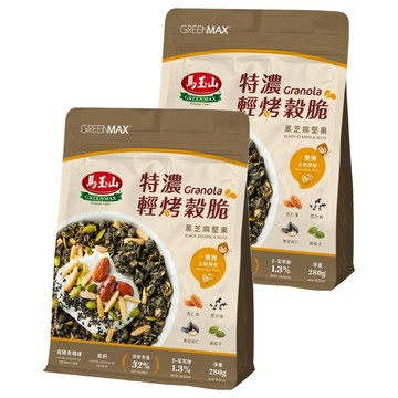 馬玉山 特濃輕烤穀脆 黑芝麻堅果  2個  280g