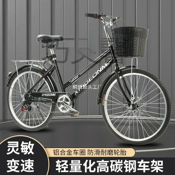 成人自行車全軸承雙碟剎24寸26寸男女式便大中淑女代步旬鑫弘-戶外運動