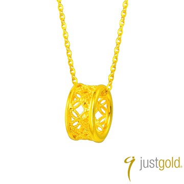 【Just Gold 鎮金店】璨影映花-鏤空 黃金項鍊 (網路限定)