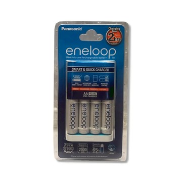 國際牌 Panasonic eneloop 快速充電器組(BQ-CC16充電器 / 充電座 + AA三號電池 2000mah 電池*4) 低自放充電電池套組 可充放電 一次可充AA三號或AAA四號電池4顆