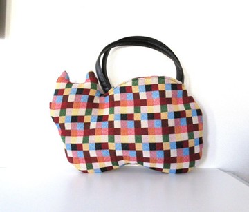 貓咪包 包西班牙製哥本哈根織紋 拼布貓咪