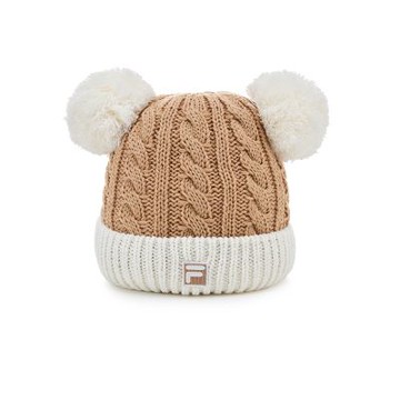 FILA官方直營 熊貓造型毛帽-卡其 HTZ-5202-KK