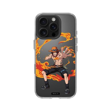 iPhone 16 Pro Clear Case（相機按鈕） 透明 - 航海王 One Piece - 角色系列-艾斯的火焰果實