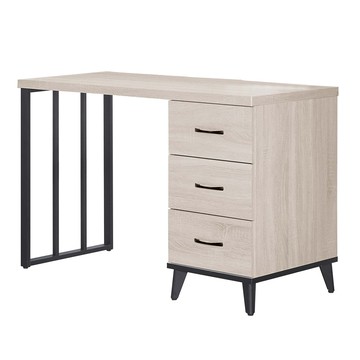 【Hampton 漢汀堡】柯拉系列鋼刷白4尺書桌-鐵側板