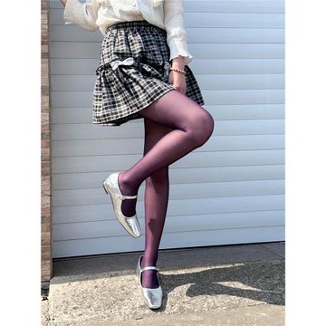 早秋8D超透神秘葡萄紫色純色絲襪 性感彩色薄款y2k辣妹夜店連褲襪