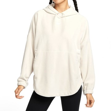 NIKE 帽T ONE TF PO HOODIE 米白色 絨毛 寬鬆 長袖 女 FV8077-104