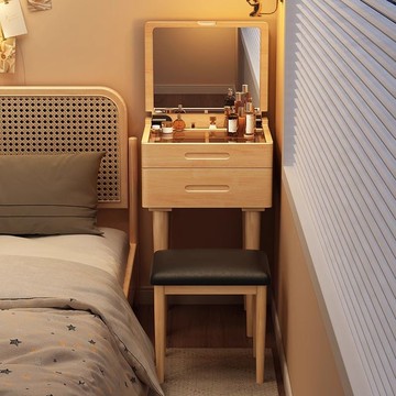 【臺灣公司 可打統編】免運 梳妝臺 化妝桌 簡約實木梳妝臺臥室家用40/50/60CM迷你翻蓋妝臺小戶型化妝臺北歐 可開發票 全館五折 工廠現貨直銷 新品特價 z10075