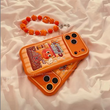 立體皮紋 趣味卡通 防摔殼 帶毛絨掛繩 適用於 蘋果 iphon 17 16 15 14 Pro max 防摔殼