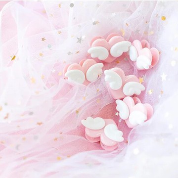 PS Mall 可愛少女心照片夾子愛心翅膀夾子【J1611】