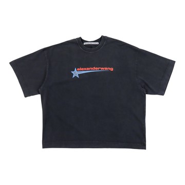 alexanderwang 中性水洗黑色星形圖案 t 卹