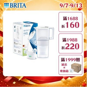 【BRITA官方】日系簡約力酷liquelli濾水壺2.2L(含MX PRO濾芯 全效型x1)