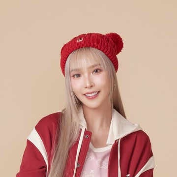 FILA 可愛小熊耳朵毛帽-紅色 HTZ-5202-RD