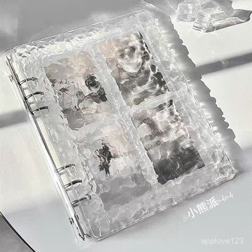 🔥48h臺灣夯貨+99免運✨透明水晶波紋卡冊A5活頁四宮格三寸愛豆拍立得追星小卡相冊收納冊 B2WU
