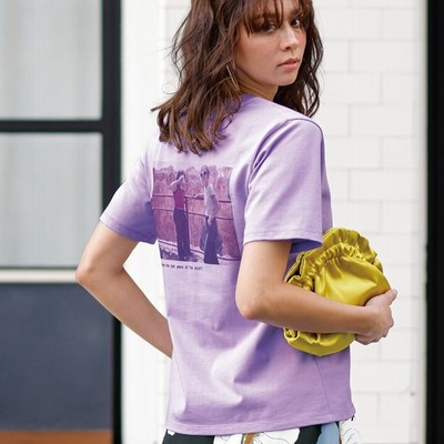 ベルーナ バックフォトプリントキーネックｔシャツ オフホワイト M レディース 通販 Lineポイント最大get Lineショッピング