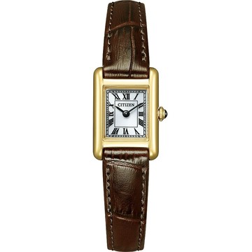CITIZEN 星辰 LADYS 限量 光動能復古優雅方形腕錶 EG2797-13A