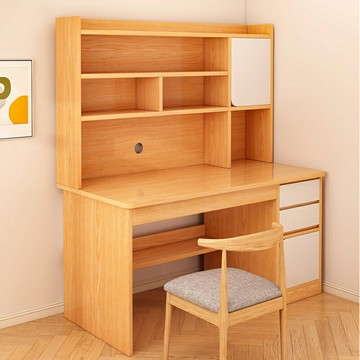 免運公司貨 開發票 書桌學生家用書架書櫃一體初中生臥室寫作業桌學習寫字桌電腦桌子