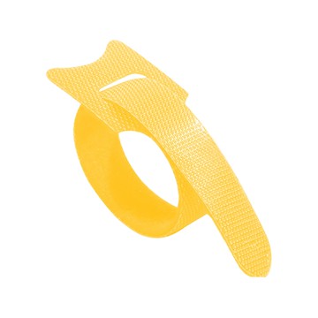 導線駭客 線材收納魔鬼氈可調束帶/電線綁帶 黃色  20條