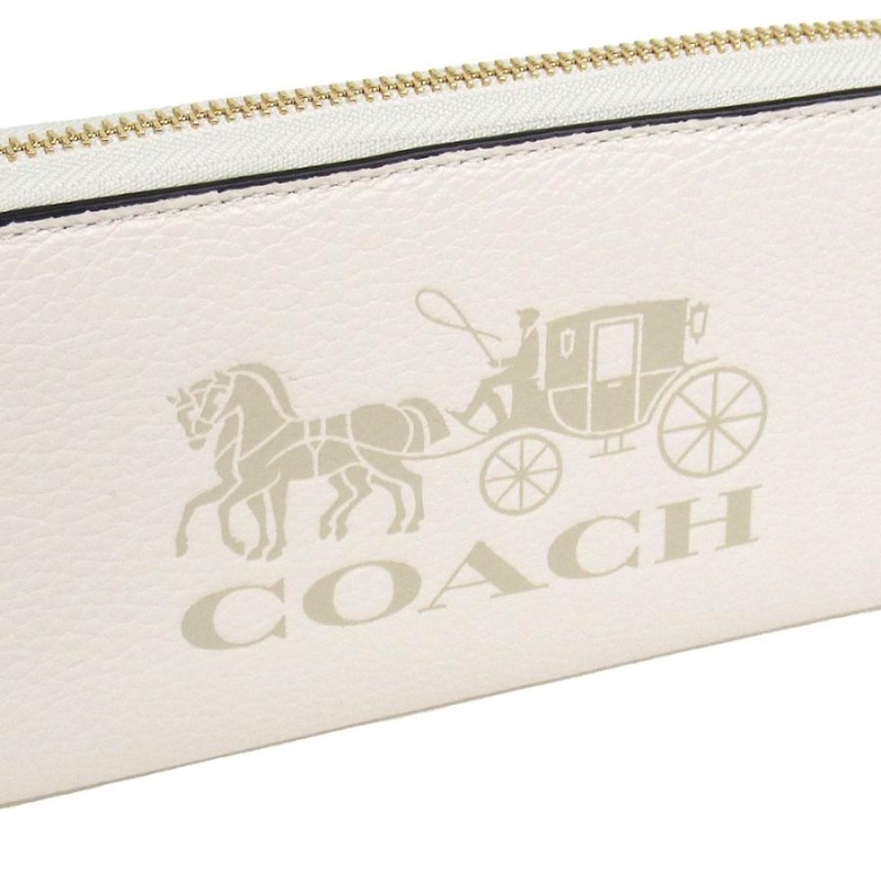 コーチ 長財布 レディース COACH レザー ストラップ付き 馬車モチーフ